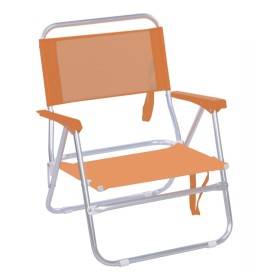 Sedia Spiaggina da Mare Campeggio Giardino Pieghevole Telo Arancione