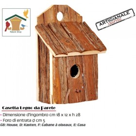 Casetta NEW da Parete in Legno Artigianale Nidi Uccelli Selvatici Betty Garden AzimuthShop