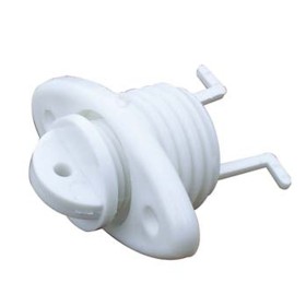 Scarico in nylon bianco con tappo di sicurezza flangia di attacco ovale da mm 35x55 mm. 25