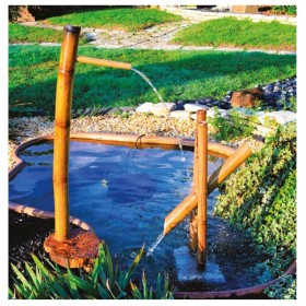 Gioco d'Acqua in Bamboo Shishi Odosi con Pompa Cavo da 1,5 Metri Decorazione da Laghetto