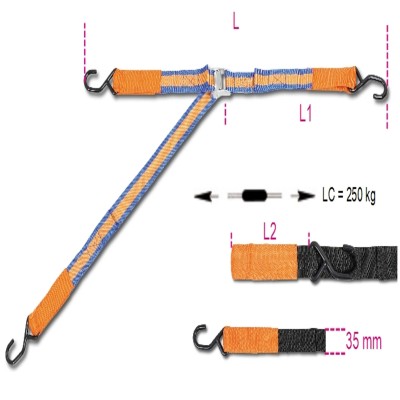 SISTEMI DI LEGATURA CON 3 GANCI, FIBRA DI SERRAGGIO LC 25OKG