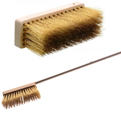 SPAZZOLA IN OTTONE PER PULIZIA FORNO CM 27X6 MANICO CM 170