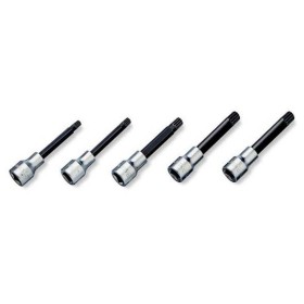 Serie di chiavi a bussola maschio per viti con impronta XZN con attacco quadro femmina 1/2" cromate inserti bruniti BETA