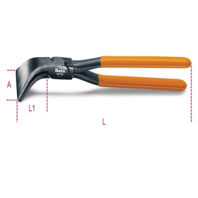 PINZA A BECCHIA LARGHI PIEGATI A 45 GRADI PER LATTONIERI BETA