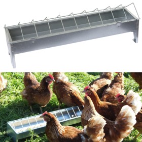 Mangiatoia zincata per galline e pulcini volatili lunghezza cm 30 x larghezza cm 7