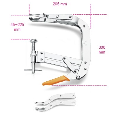 MORSETTO ALZAVALVOLE CON GANASCE DRITTE E CURVE BETA