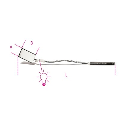 SPECCHIETTO FLESSIBILE RETTANGOLARE CON ILLUMINAZIONE BETA