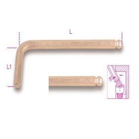 CHIAVE MASCHIO ESAGONALE PIEGATE ESTREMITA SFERICA 10MM BETA