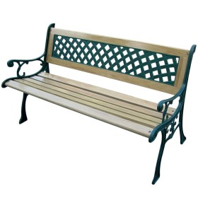 PANCHINA IN GHISA VERNICIATA IN LEGNO PANCA GIARDINO ESTERNO