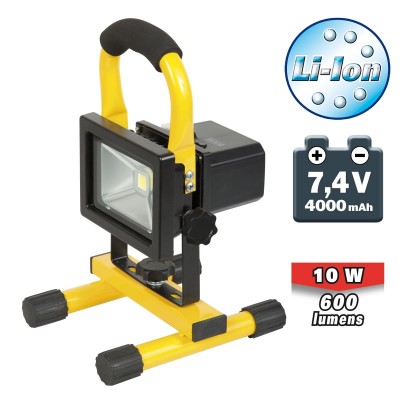 Ribimex proiettore a batteria LED integrato 10 W alta potenza