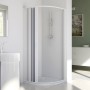 Box Doccia Semicircolare Riducibile Apertura Laterale Reversibile Bianco 70-90 x 70-90 H 185 cm BR140001
