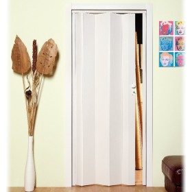 Porta a Soffietto Bianco Frassino Maya cm L 83 x H 214 Effetto Legno con Venatura