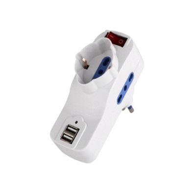Adattatore Rotante Ribimex Triplo con Presa USB
