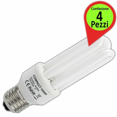 Lampade a Risparmio Energetico Beghelli 50202 Compact Confezione da 4 Lampade
