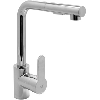 Miscelatore Lavello Monoforo Bocca Alta Estraibile CHEF Ottone Cromato