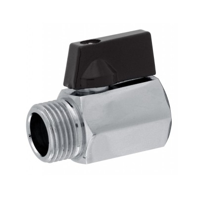 Multipack da 10 Valvole a Sfera Mini Ottone Cromato 1/2" Maschio Femmina