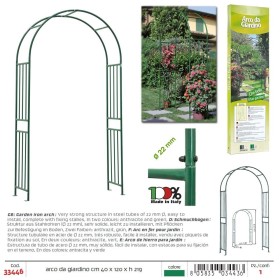 Arco per Giardino Decorativo in Ferro Verde (120x40xH219 cm)