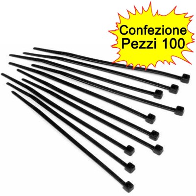 FASCETTE CABLAGGIO NERE GW52254 MM 2,5X203 NERE PEZZI 100