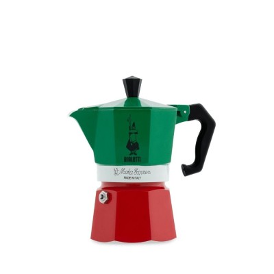 Bialetti Caffettiera Moka Express 3 Tazze Colore Tricolore