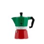 Bialetti Caffettiera Moka Express 3 Tazze Colore Tricolore