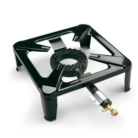Fornellone da campeggio con bruciatore in ghisa e piedini in acciaio 40x40cm 5,33 kw