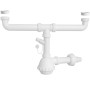 Sifone 2 Vie Senza Piletta Attacco Con Lavatrice 1"1/2 Diametro mm 40 e 32