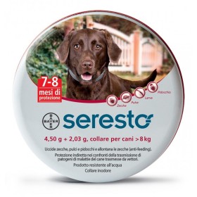 Bayer Collare Antipulci e Zecche Seresto per Cani (+8 kg)