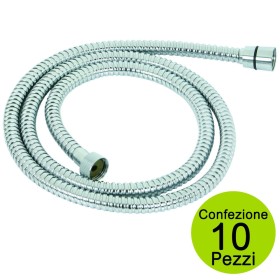 Multipack 10 Pezzi Flessibili Doccia In Acciaio Cromato Cm 150 1/2