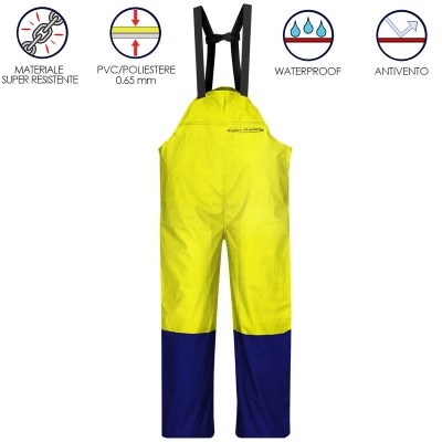 PANTALONE IMPERMEABILE IN PVC RINFORZATO CON PETTORINA TEGLIA M