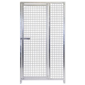 Pannello con Porta in Rete per Box Cani Maglia 5x5 cm Zincatura a Caldo 100xh180 Cm