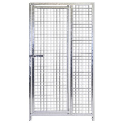 Pannello con Porta in Rete per Box Cani Maglia 5x5 cm Zincatura a Caldo 100xh180 Cm