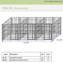 3 Box in Linea in Rete per Cani Perimetrali Ciascuno da 2x2 Metri con Zincatura a Caldo