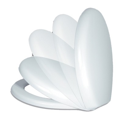 Sedile Wc Copri Water Universale Bianco Polipropilene Sistema Soft Closing 