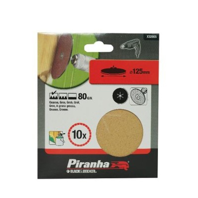 Dischi Abrasivi X32005 Pz 10 per Platorello Trapano Grana 80 Diametro mm 125