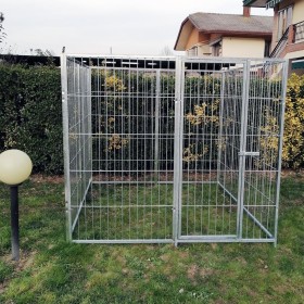 Recinto per Cani Box Modulare Solo Perimetro 2x2 Metri con Zincatura a Caldo
