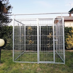 Recinto per Cani in Rete con Predisposizione alla Copertura 2x2 Metri Zincatura a Caldo