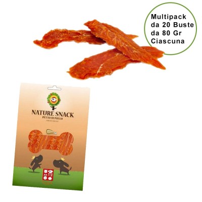 Nature Snack per Cani Ferribiella Petto di Pollo Confezione da 20 Buste da 80 GR
