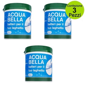 Multipack da 3 pz Acquabella Batteri per il Tuo Laghetto Elimina Odori Dose per Litri 120.000