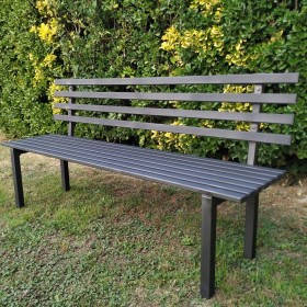 Panchina da Esterno con Schienale per Giardino Zincata 160 cm