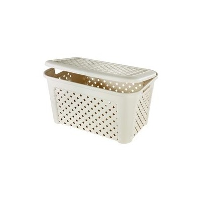 Cesto Arianna con coperchio Lt 45 Angora cm 58x38xh33 TONTARELLI