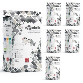 Multipack 6 Confezioni Assorbello Tappetini Igienici Carbone Attivo CHARCOAL Per Cani 60x60