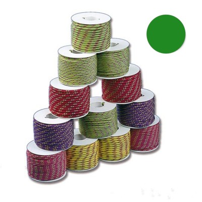 TRECCIA IN POLIESTERE COLORATO 1 BOBINETTA TRECCIATA 16 FUSI 20 MT VERDE NAUTICA