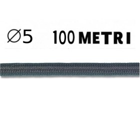 CORDA ELASTICA DIAMETRO 5 MM NERA IN BOBINA DA 100 METRI NAUTICA