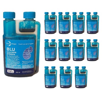 Multipack da 12 pz Azzurrante Antialghe per Laghetto e Piscina Effetto Acqua Blu Litri 120.000