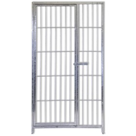 Pannello con Porta Cancello Recinzione Giardino & Orto con Zincatura a Caldo 100xh180 Cm