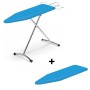 Relax Asse da Stiro con 1 Copertina Aggiuntiva di Ricambio Colore Blu Regolabile in Altezza
