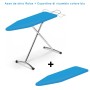 Relax Asse da Stiro con 1 Copertina Aggiuntiva di Ricambio Colore Blu Regolabile in Altezza