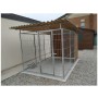 Recinto per Cani da 2x3 Metri Coperto con Retro e 1 Metro Dx o Sx in Legno con Portaciotole Zincato a Caldo