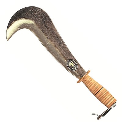 Roncola Solita cm 28 in Acciaio Con Manico in Cuoio Made in Italy