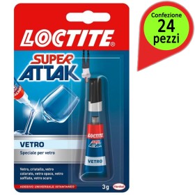 Loctite Super Attak Vetro Confezione da 24 Flaconi da 3 gr Ciascuno